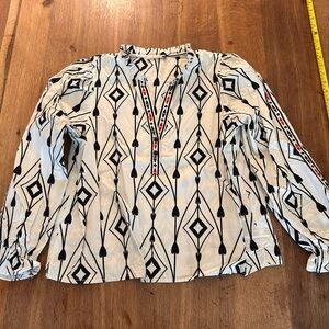 Maude Vivante Stylish Black and White Geometric Women's Top